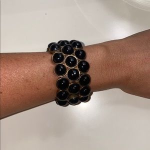 Gold & Black Stretch Bracelet